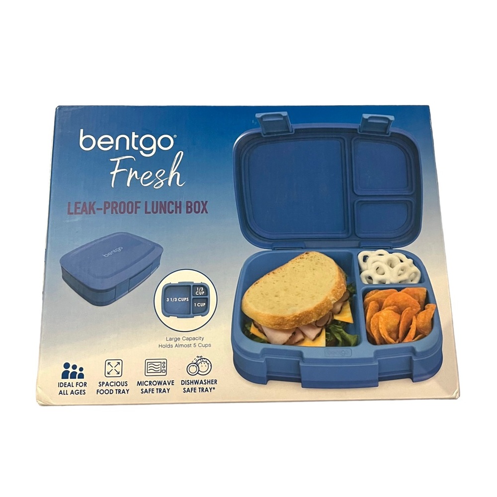 NIB Bentgo Fresh 4-Compartment Leak-Proof Lunch Box- Blue